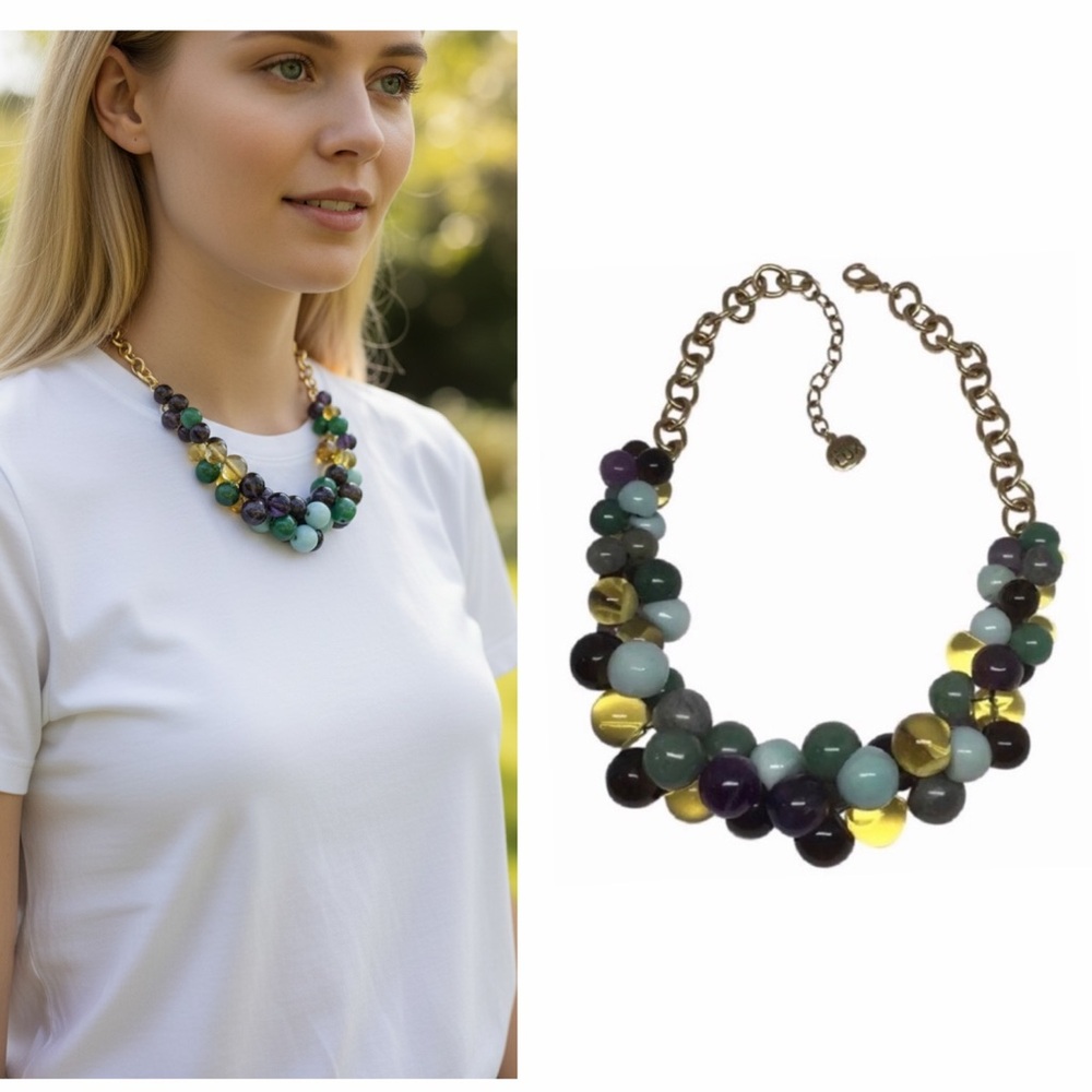 Vintage Natural Genuine Stone Necklace